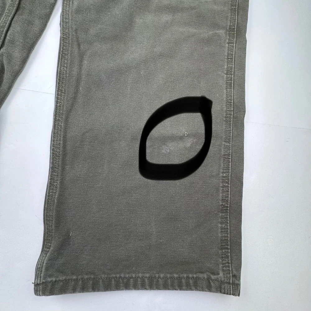 Carhartt Carpenter Pants 42x30 Cotton Canvas Workwear Durable Faded Olive Green
